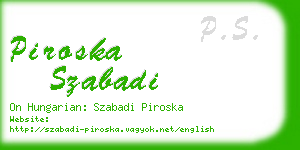 piroska szabadi business card